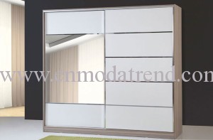 beyaz aynalı sürgülü dolap