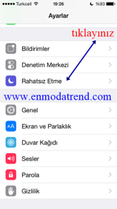 iphone rahatsız etme özelliği kullanımı resimli anlatım