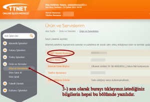 ttnet hesap ve hizmet numarası öğrenme 3