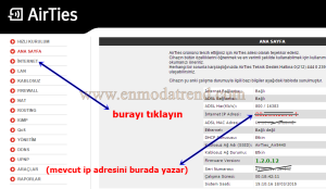 Airties ip adresi değiştirme 002